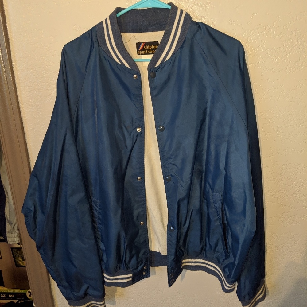 Blue varsity jacket